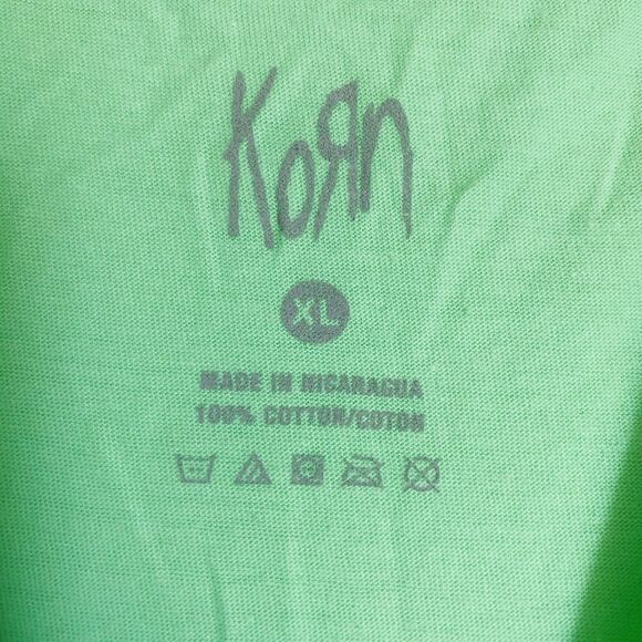 Official KoRn T-shirt Men XL Green Graphic Print Mad Engine Nu Metal - Picture 3 of 5